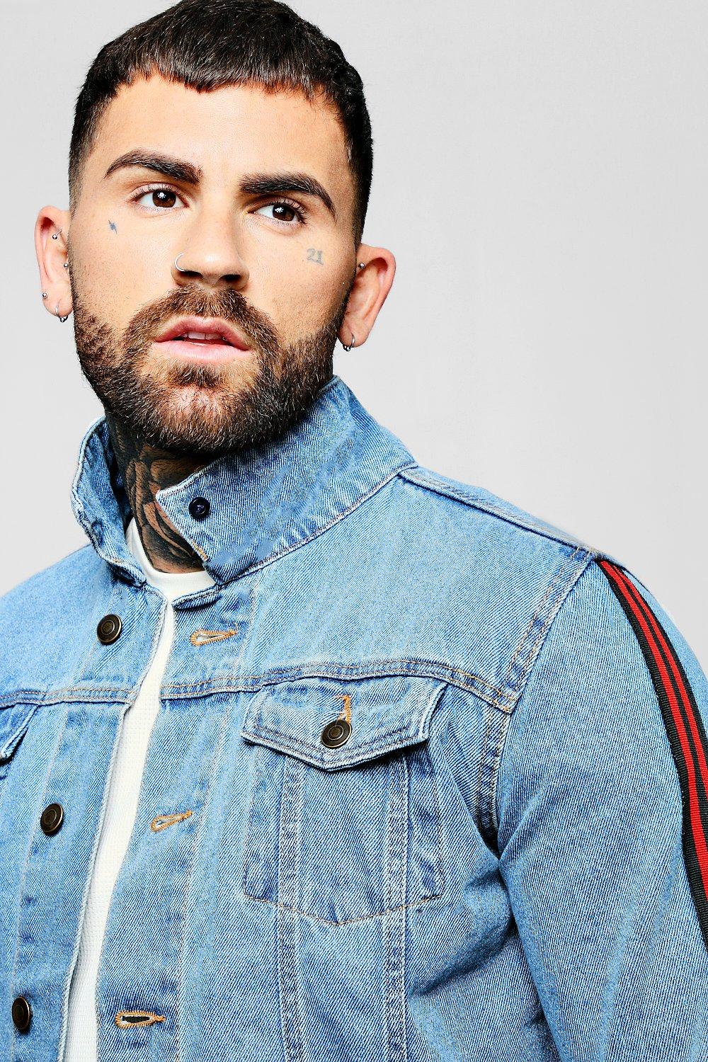 Veste en jean avec col mouton homme hot sale